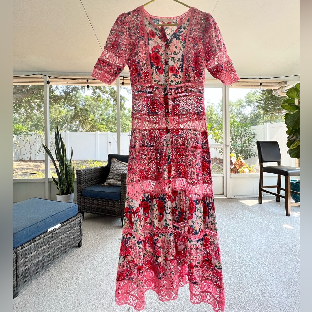 LoveShackFancy Carmie Victorian Midi Dress